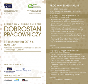 Program sympozjum ergonomicznego 2016