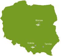 Mapa polski z lotniskami