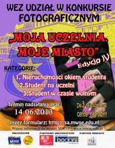 Plakat MOJA UCZELNIA MOJE MIASTO IV edycja