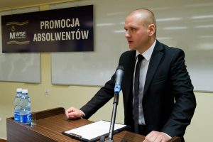 Mgr Łukasz Łabno podczas wystąpienia