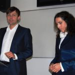 Dr Wojciech Kozioł i Milena Kazashka w trakcie zajęć dydaktycznych