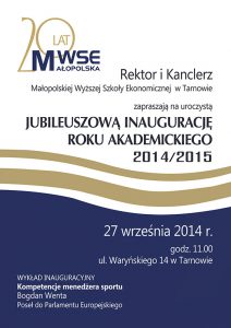 Inauguracja roku akademickiego 2014/2015 plakat