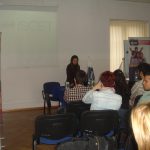 Studentka z Porto podczas prezentacji