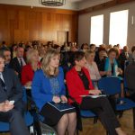 Uczestnicy konferencji w auli przy ul. Waryńskiego, w pierwszym rzędzie od lewej mgr Paweł Bełzowski, dr Renata Smoleń, mgra Renata Smoleń