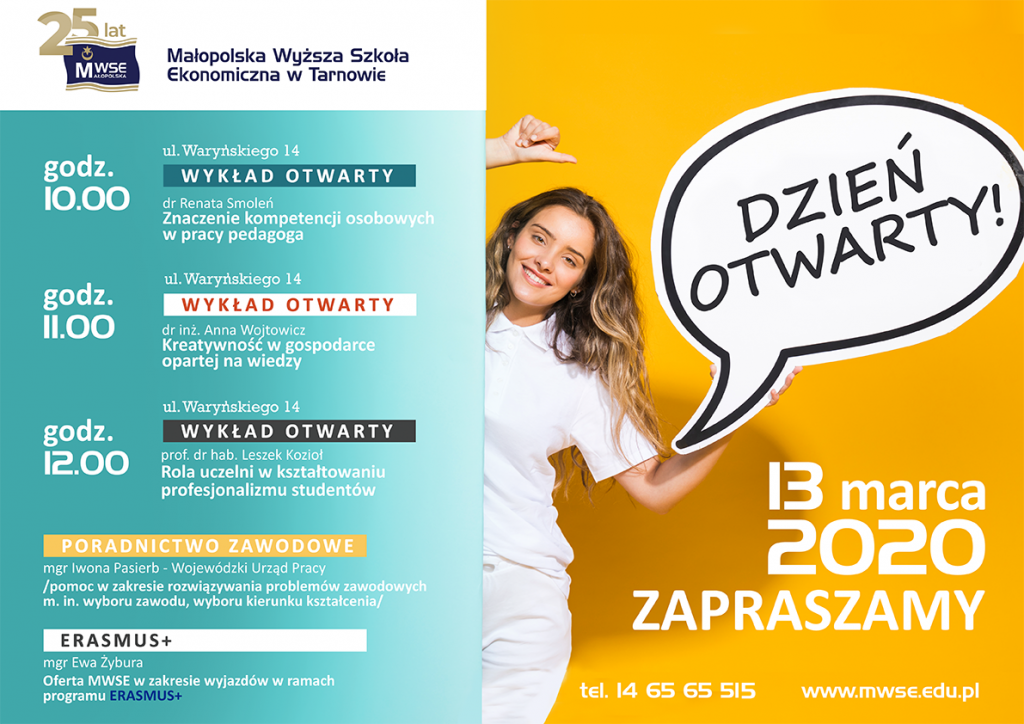 Plakat Dzień otwarty 2020